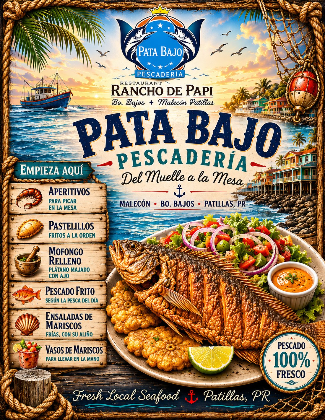 Menú Pata Bajo Pescadería — portada